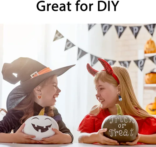 Vista 6 de 36 colgantes de Halloween chapados en oro negro esmaltado calabaza fantasma, payaso mago, sombrero de mago de Halloween para hacer joyas, bricolaje