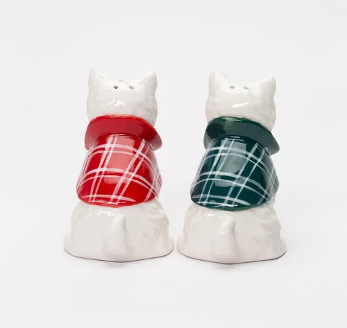 Vista 6 de Juego de salero y pimentero para perros Westie West Highland Terrier de porcelana fina, 3-3/8 pulgadas de alto