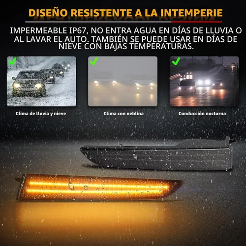 Vista 6 de Gempro - Luces LED para parachoques delantero lateral para Ford Fusion 2010-2012, lámparas de señal de estacionamiento, accesorios Ford Fusion, luz