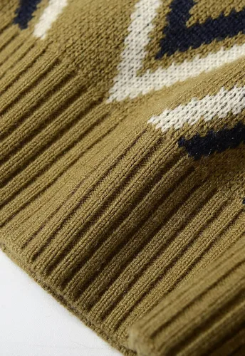 Vista 3 de Suéter de punto con cuello en V para hombre, liso, sin mangas, suéter de punto, ajuste holgado, todo a juego verde (ArmyGreen1)