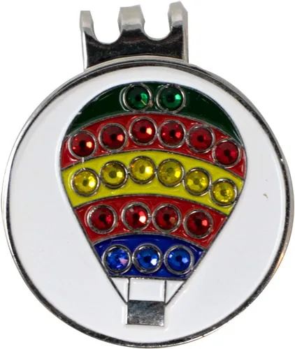 Vista 2 de DA VINCI Clip magnético para sombrero de golf con marcador de bola de golf de metal brillante de 1 pulgada Globo ostentoso