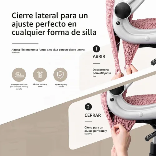Vista 3 de PAULATO BY GA.I.CO. Funda elástica para silla de oficina y juegos, funda transpirable para sillón de computadora de escritorio con cremallera Rosa