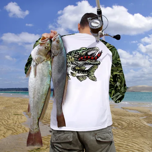 Vista 19 de Palmyth - Camiseta de pesca para hombre, con manga larga, protección solar ultravioleta FPU 50+, con bolsillo