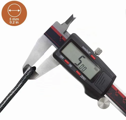 Vista 3 de BV Cable de bicicleta de 2.5 pies con bucles - Cable de acero trenzado resistente al corte de 5 mm (3/16 pulgadas) - Versátil y resistente a la Única