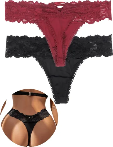Vista 72 de ohyeah Tangas sexy de encaje tangas bragas de tiro bajo ropa interior para mujer de algodón entrepierna braga tangas bragas 4-18