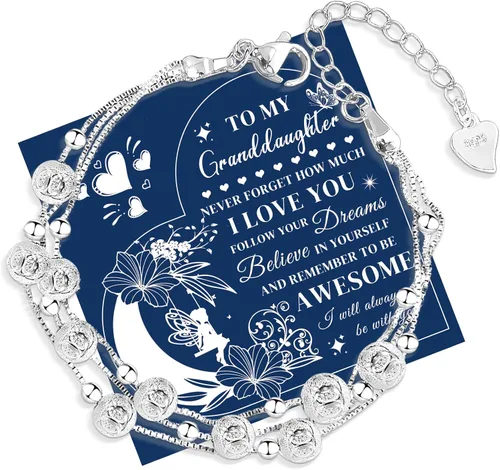 Vista 14 de Pulsera con dijes de plata de ley 925 de FANCIBAND para mujer, pulsera de cadena de plata delicada ajustable con cuentas, joyería simple, regalos
