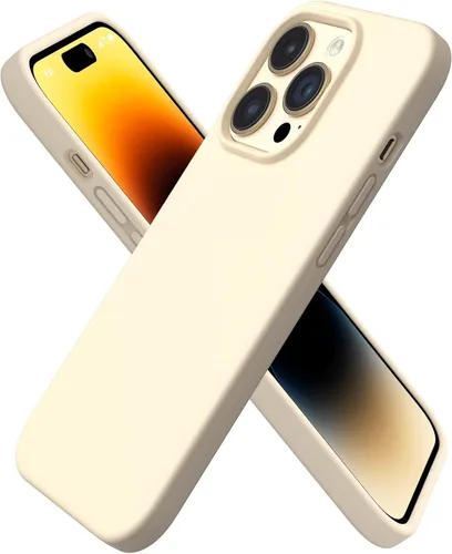 Vista 13 de ORNARTO - Funda para iPhone 14 Pro de 6.1 pulgadas, silicona líquida delgada, azul bebé 3-Layer Full Covered Soft Gel Rubber, Non-Slip Grip