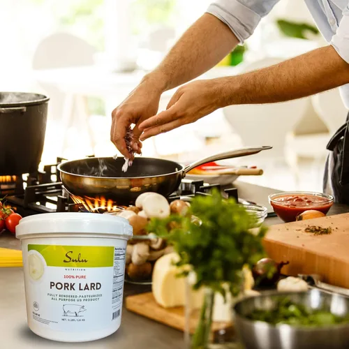 Vista 4 de 4 libras de manteca de cerdo totalmente renderizada, lista para comer, apta para todo propósito, apta para ceto-paleo
