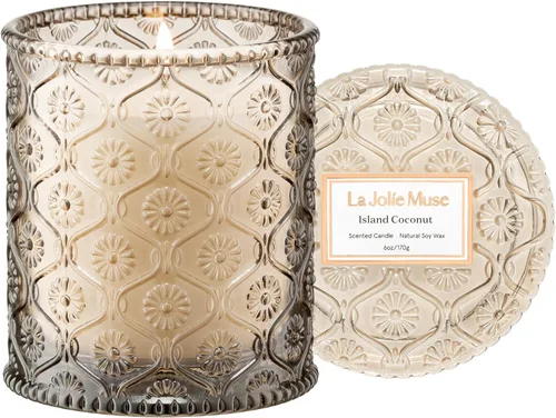 Vista 10 de LA JOLIE MUSE - Velas perfumadas de lino y algodón para el hogar, cera de soja, 40 horas Luxury Jar Candle, Clean Non Toxic, Gift for Women & Men