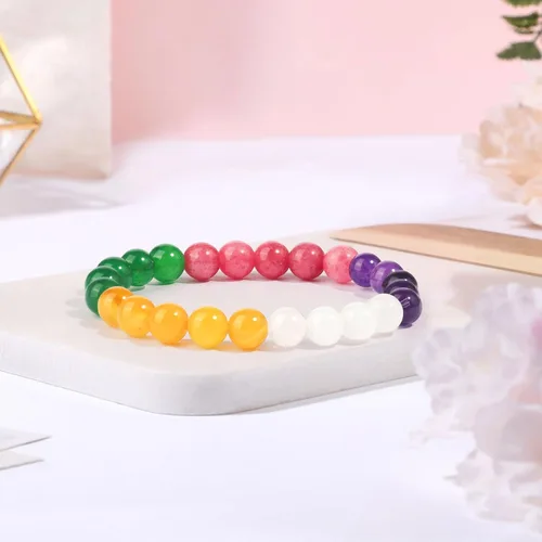 Vista 3 de Money Wealth Success Pulsera de protección para hombres y mujeres, 0.315 in, piedra natural, jade y citrino, ágata de la suerte, pulsera