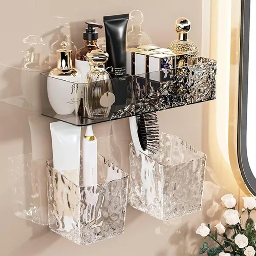 Vista 5 de Lae Nuvole Organizador de Caddy de Baño Montado en la Pared, Estante de Ducha Adhesivo para Caddy de Ducha Interior, Organizadores de Baño