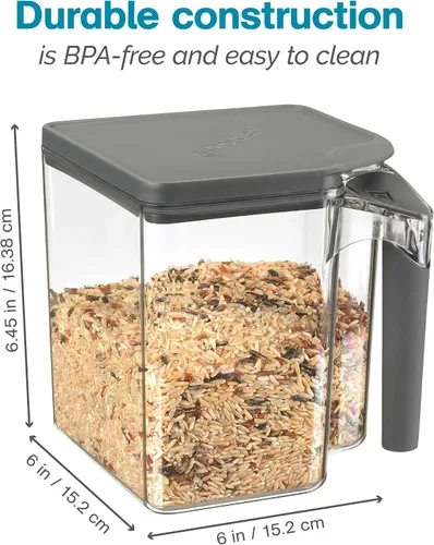 Vista 2 de Polder Handle-It - Recipiente de plástico sin BPA, contenedor apilable de almacenamiento de cocina, solución de almacenamiento de alimentos