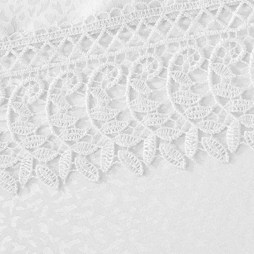 Vista 3 de Violet Linen Legacy - Diseño adoquinado de macramé, borde de encaje de macramé, jacquard de poliéster, blanco, 52 x 70 pulgadas, con capacidad