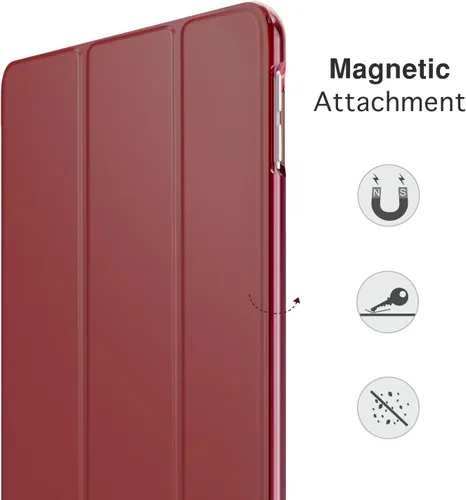 Vista 9 de Funda MoKo ultra fina con soporte inteligente para iPad Pro 10.5 2017 - Tablet matriz, rojo carmín