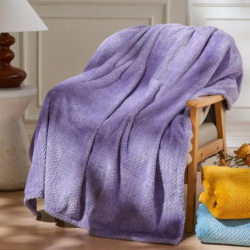 Vista 70 de NEWCOSPLAY Manta de Tiro Súper Suave Aqua Franela Sedosa Premium Fleece con Patrón de Hojas Ligera Manta de Cama para Uso en Todas las Estaciones