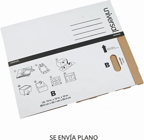 Vista 2 de Universal Basic-Duty Cajas de almacenamiento de discos económicos, paquete de 10, archivos de cartas/legales, 12 x 15 x 10 pulgadas, color blanco