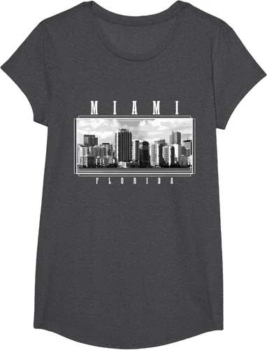 Vista 34 de Miami Skyline Florida Pride Vintage Miami Camiseta, Negro