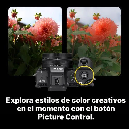 Vista 5 de Nikon Z50 II Cámara compacta sin espejo para fotos fijas/vídeo con preajustes de color fáciles y Compartir fotos inalámbrico Modelo Nikon USA