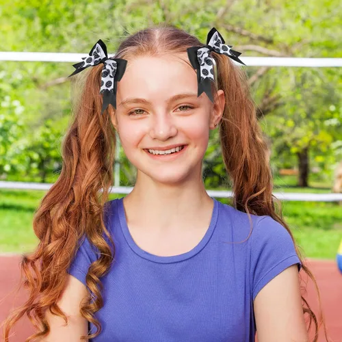 Vista 5 de MTLEE 24 piezas de accesorios para el cabello de voleibol, lazos para animadora, ligas elásticas para el cabello, bandas elásticas para el cabello