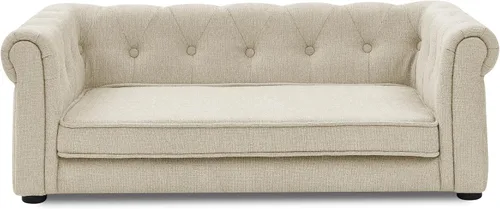 Vista 7 de KEIKI Cama para perros de 39 pulgadas para perros medianos y grandes, sofá cama elevada para mascotas, sofá cama elevada duradera para perros