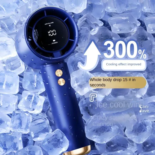 Vista 3 de Mini ventilador portátil de mano – USB recargable, ventilador de refrigeración personal silencioso de 100 velocidades, ligero y compacto para Blanco