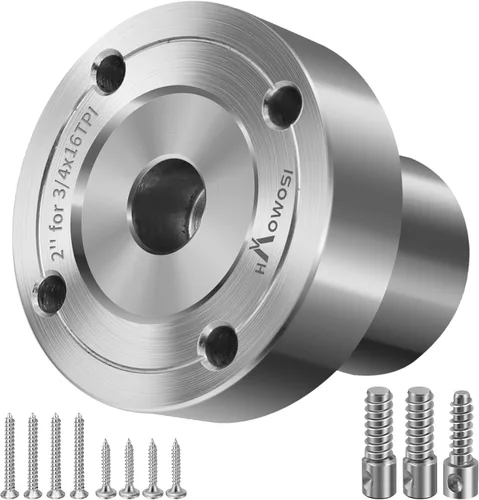 Vista 10 de Placa frontal de torno de madera de acero de 4 pulgadas, placa frontal para torno de madera, placa frontal de torno apta para husillo de 1 pulgada x