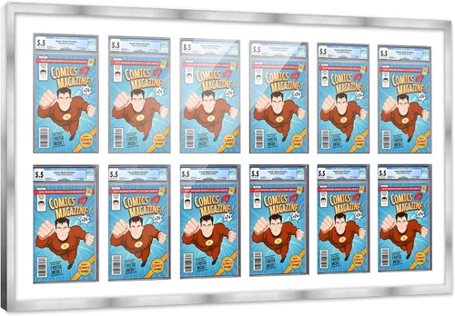 Vista 98 de Poster Palooza Marco de cómics con paspartú para 1 cómic de grado CGC, CBCS o PGX, marco de cómic de bronce para cómic de 8.125 x 13 pulgadas