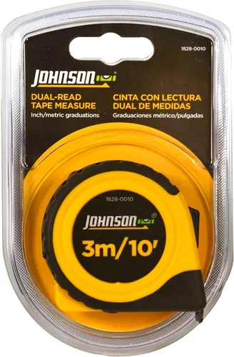 Vista 2 de Johnson Level & Tool 1828-0010 - Cinta métrica (10 pies), color negro y amarillo, 1 cinta