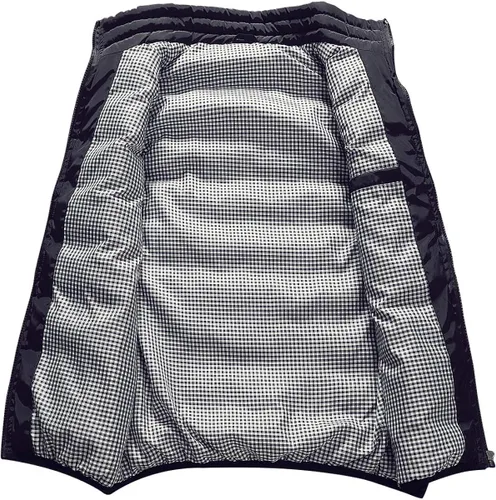 Vista 2 de Guanzizai Abrigos de chaleco acolchados para exteriores con cuello alto para hombre