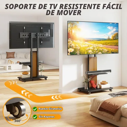 Vista 2 de TVON - Soporte de TV resistente para televisores grandes de 55 a 100 Negro