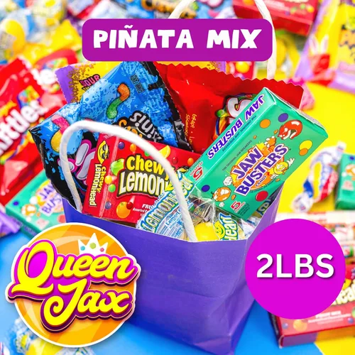 Vista 3 de Mezcla de caramelos de piñata, paquete surtido de dulces variados, 2 libras, envueltos individualmente, mezcla de piñata, caramelos ácidos, chicles