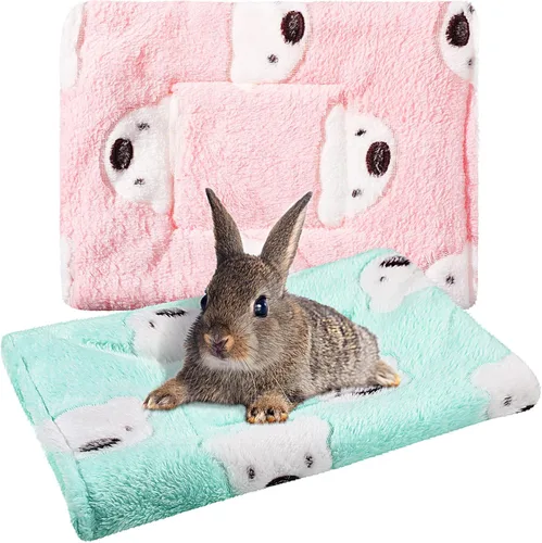 Vista 9 de Jetec - Juego de 2 alfombrillas para cama de conejillo de indias, lindo color, patrón de oso Warm Small Animal Stuff, Soft Fleece for Hamster