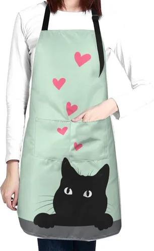 Vista 13 de Perinsto Delantal Impermeable para Mascotas Perros Gatos Animales Lindos con Babero para Aseo Cocina Horneado Pintura Jardinería