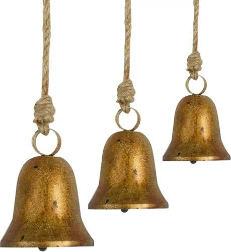 Vista 8 de Campana de vaca para decoración de Navidad, campanas doradas para árbol de Navidad, campanas decorativas, regalos de Navidad