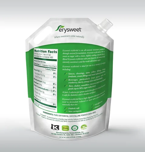 Vista 2 de Erysweet Erythritol - Edulcorante bajo en carbohidratos sin OMG, bolsa de 5 libras