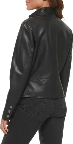 Vista 4 de Levi's Chaqueta de motocross Racer de piel sintética para mujer (estándar y plus)