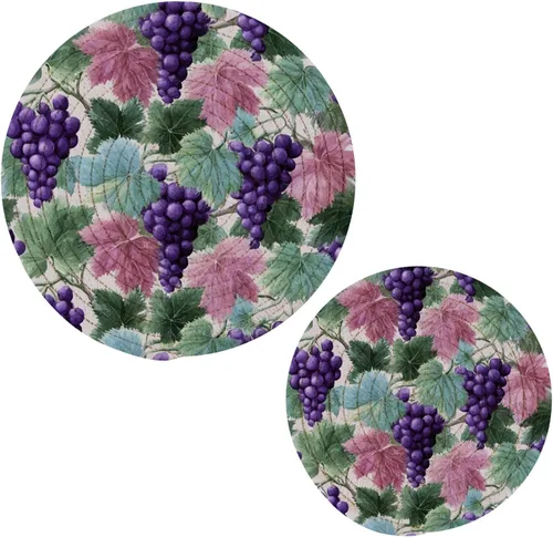Vista 12 de Gnomo de otoño - Alfombrilla de salvamanteles 2 piezas de hojas de otoño redondas tejidas agarraderas para mesa de cocina, protector de encimera