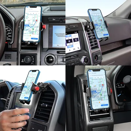Vista 8 de Soporte de teléfono de ventilación de aluminio para vehículo Ford F150 (2015-2020) Expedition (2018-2021), Super Duty (2017-2021) 360° Rotation
