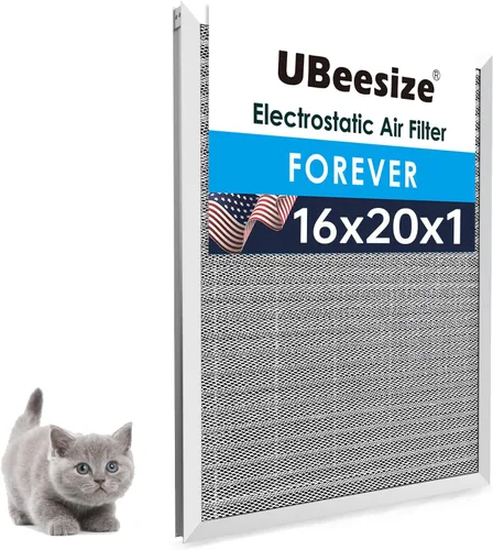 Vista 38 de UBeesize - Filtro de aire reutilizable de 20 x 20 x 1 pulgadas, lavable, MERV 8, permanente, electrostático, para aire acondicionado y HVAC