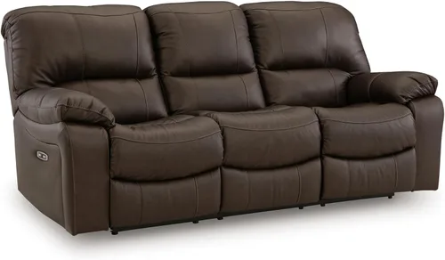 Vista 13 de Signature Design by Ashley - Sofá reclinable manual, primera base, color gris Space-saving 3-in wall distance, Easy-to-clean gunmetal faux leather
