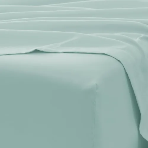 Vista 5 de Merit Linens Juego de sábanas de microfibra sólida ultra suave con fundas de almohada adicionales, tamaño individual, aguamarina