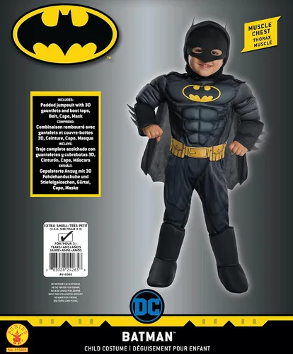 Vista 5 de Rubie's Disfraz de Batman Deluxe para niños pequeños
