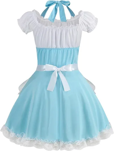 Vista 3 de Colorful House Disfraz de sirvienta con delantal francés para cosplay de anime para mujer