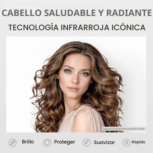 Vista 3 de COCCO Secador iónico de aire, secador de pelo plegable profesional del Negro