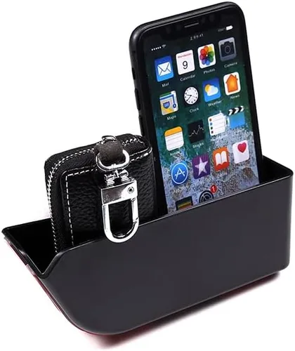Vista 6 de Sekhyna Caja de almacenamiento lateral con panel de palanca de cambios de control, compatible con Corvette C7 Stingray 2014-2019 ABS negro, 1