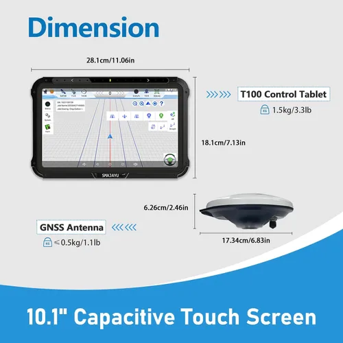 Vista 8 de Sistema de orientación del tractor JY100 más con el software de la precisión AG, tableta de Android10, alta exactitud de 4 pulgadas por PPP, 1