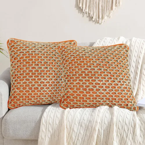 Vista 17 de Boho Living Jada - Funda decorativa para almohada, incluye acento, diseño tejido premium, decoración para sala de estar, (2) funda de almohada de 20