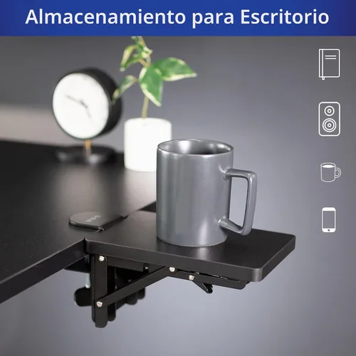 Vista 4 de VIVO Extensor de Escritorio con Abrazadera de 6 x 9 Pulgadas (11 Incluyendo Abrazaderas), Soporte para Muñeca, Bandeja Reposabrazos, Soporte de Mesa