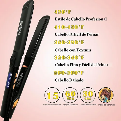 Vista 3 de MBHAIR Flat Iron Hair Straightener Curler 2 in 1,Ceramic 1″ Instant Heat up