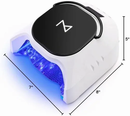 Vista 9 de M - Lámpara de uñas profesional híbrida GlowPro de 86W recargable inalámbrica UV LED para secado de uñas de gel, secador de uñas inalámbrico